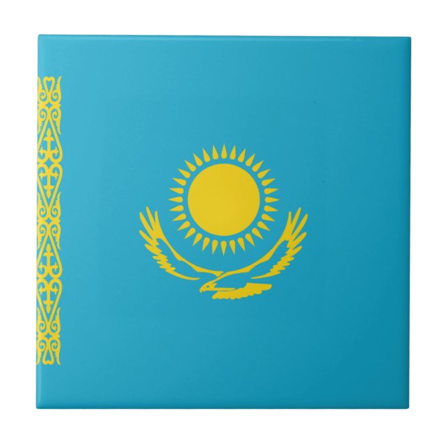 Kasachstan Flag Keramik Tile Fliese (Vorderseite)