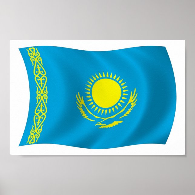 Kasachstan Flag Poster Print (Vorne)