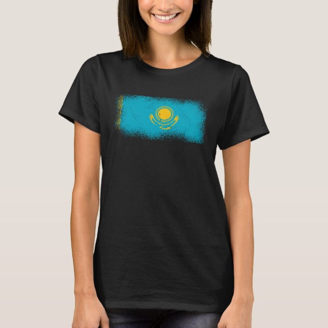 Kasachstan Flagge Kasachstan T-Shirt (Vorderseite)