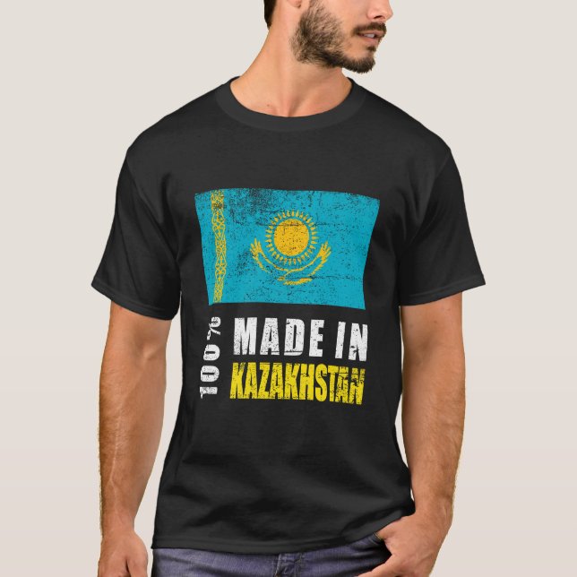 Kasachstan, Flagge Kasachstans, Flagge Kasachstans T-Shirt (Vorderseite)