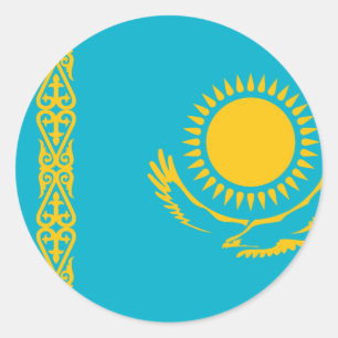 Kasachstan-Flagge Runder Aufkleber