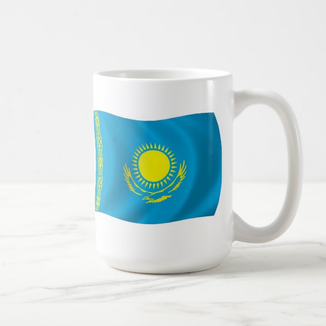 Kasachstan-Flagge-Tasse Kaffeetasse (Rechts)