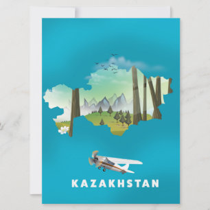 Kasachstan-Karte Einladung