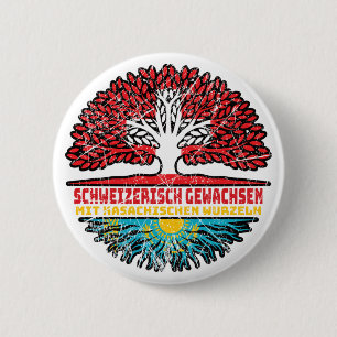 Kasachstan Kasachisch Schweizer Schweiz Baum Button