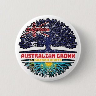 Kasachstan Kasachstan Australien Tree Roots Button