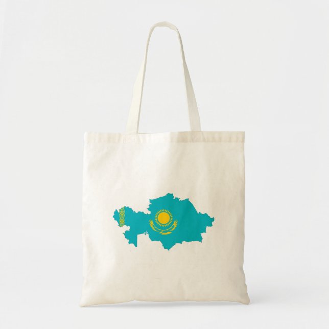 Kasachstan-Landesflaggekarten-Formsymbol Tragetasche (Vorne)