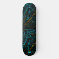 Kasachstan Nationalstolz Wordcloud Skateboard