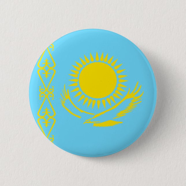 Kasachstan-Qualitäts-Flagge Button (Vorderseite)