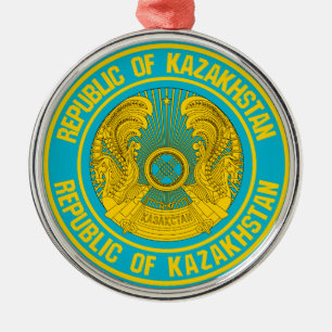 Kasachstan Runde Emblem Ornament Aus Metall