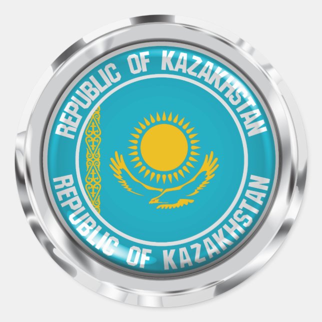 Kasachstan Runde Emblem Runder Aufkleber (Vorderseite)