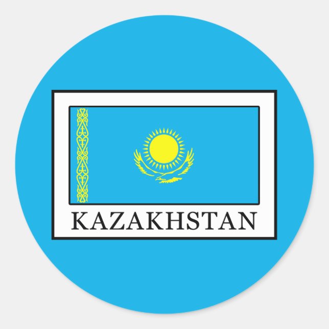 Kasachstan Runder Aufkleber (Vorderseite)