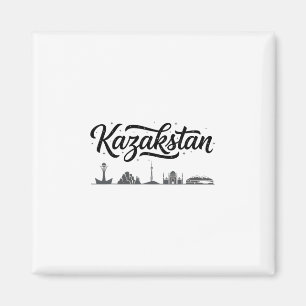 Kasachstan Skyline Reise Urlaub Outfits Magnet