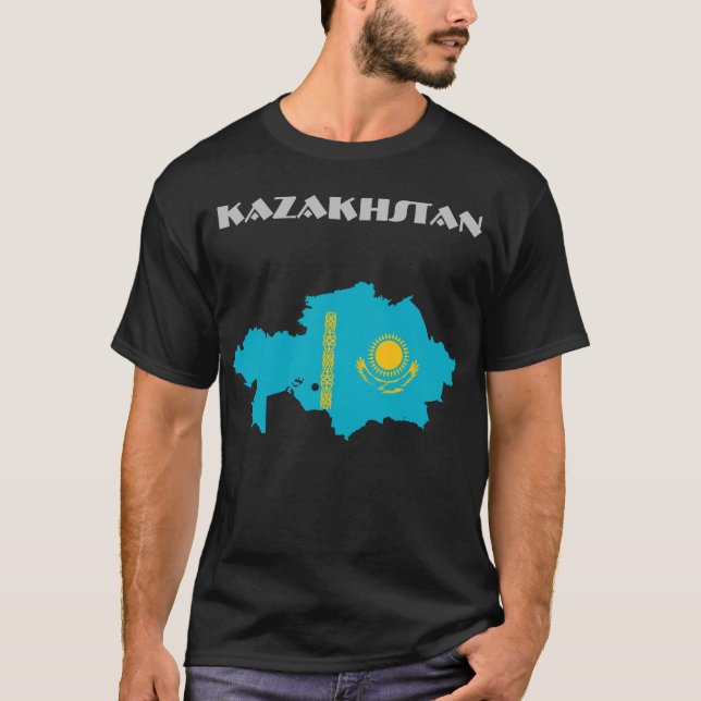 Kasachstan Special Anpassbare Schwarze Tourist T-Shirt (Vorderseite)