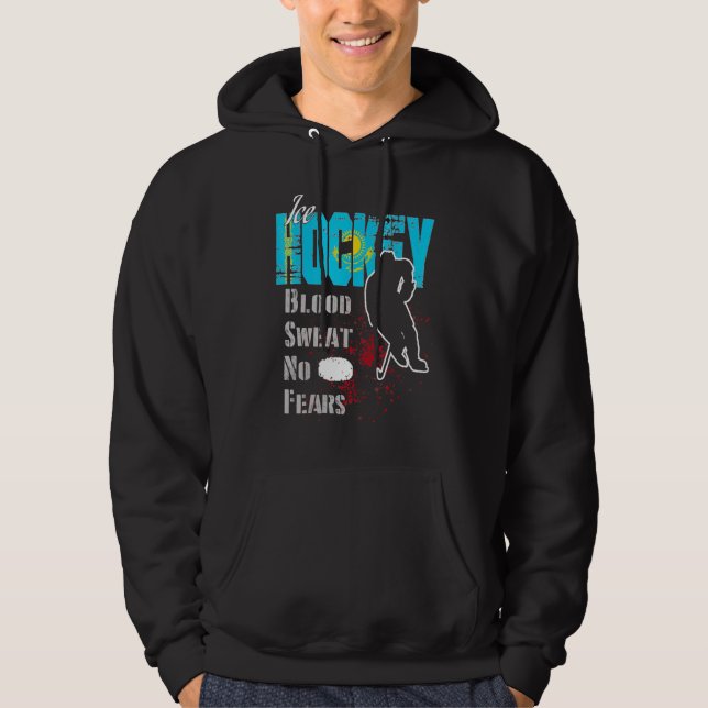 Kasachstan unterstützt Blood Sweat No Ängste Eisha Hoodie (Vorderseite)