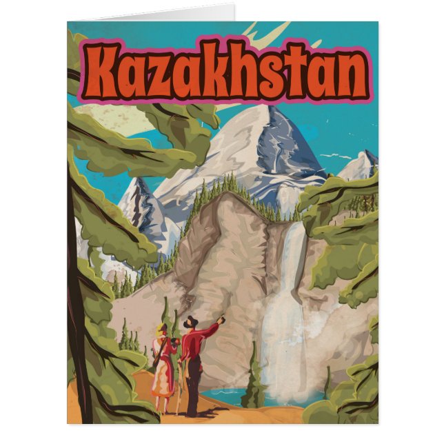 Kasachstan Vintage Travel Poster (Vorderseite)