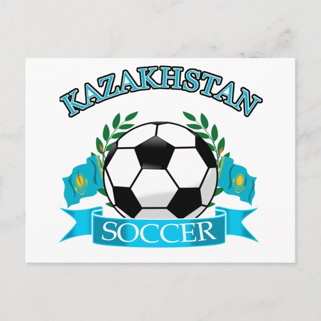 Kasachstans Fußballdesign Postkarte (Vorderseite)