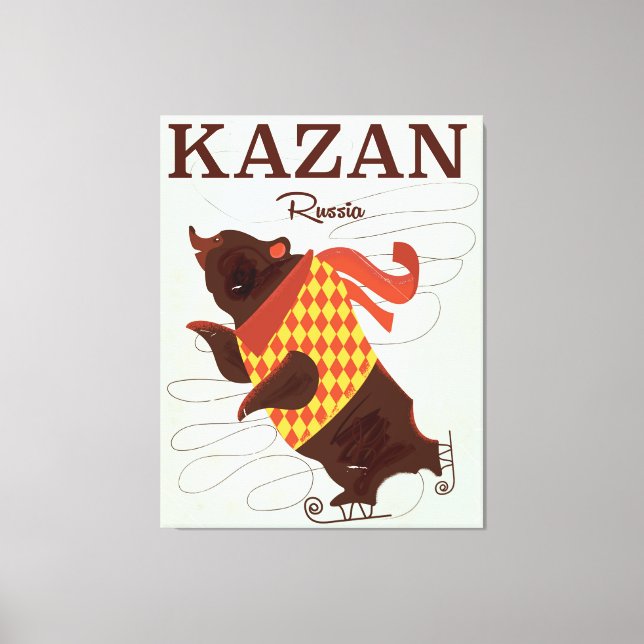 Kasan Russland trägt ein altes Reiseplakat Leinwanddruck (Vorderseite)