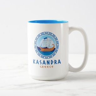 Kasandra, Griechenland Griechisches Schiff Design Zweifarbige Tasse