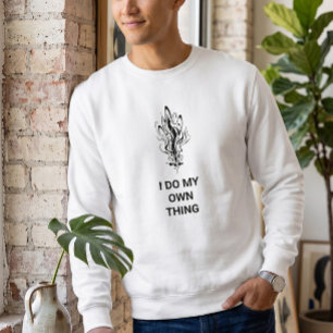 Kaschmirweißer Crewneck-Pullover mit minimalistisc Sweatshirt