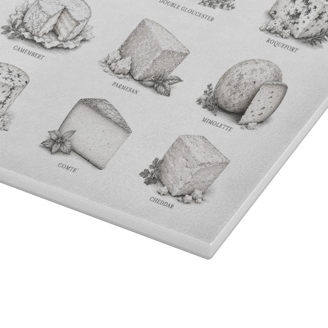 Käse aus aller Welt Schneidebrett (Ecke)