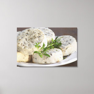 Käse aus französischer Ziege - Chevre - mit Krä Leinwanddruck