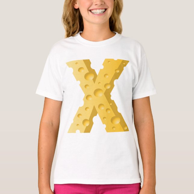Käse Buchstabe X Typografie T-Shirt (Vorderseite)