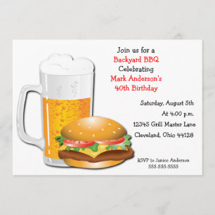 Käse-Burger-Einladung des Bier-N Einladung