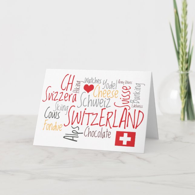 Käse Fondue Gruß aus der Schweiz Karte (Vorderseite)