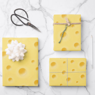 Käse-Geschenkpapier-Kollektion Realistische Löcher Geschenkpapier Set