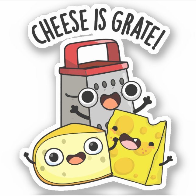 Käse ist ein großartiger Funny Food Puff Aufkleber (Vorderseite)