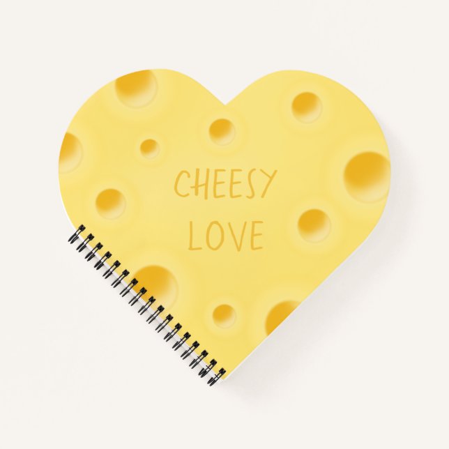 "Käse-Liebe" Käseherz-Gestricken Notizbuch (Vorderseite)