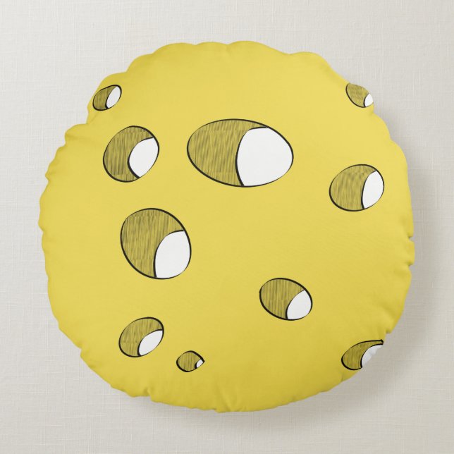 Käse mit Löchern Rundes Kissen (Vorderseite)