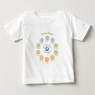 Käse Moon Famciful Mondphasen Diagramm weiß Baby T-shirt