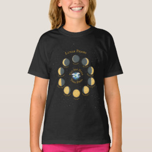 Käse Moon Whimsical Mondphasen Diagramm dunkel T-Shirt