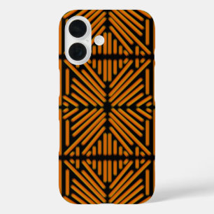 Käse-Nudel-Gekritzel-Kunst symmetrisches Linienmus iPhone 16 Hülle