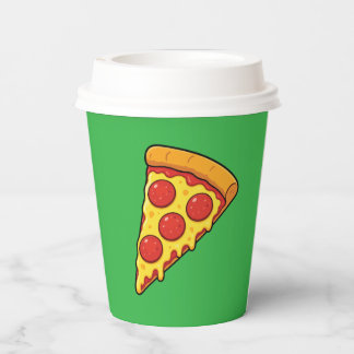 Käse-Peperoni-Pizza-Stück Pappbecher