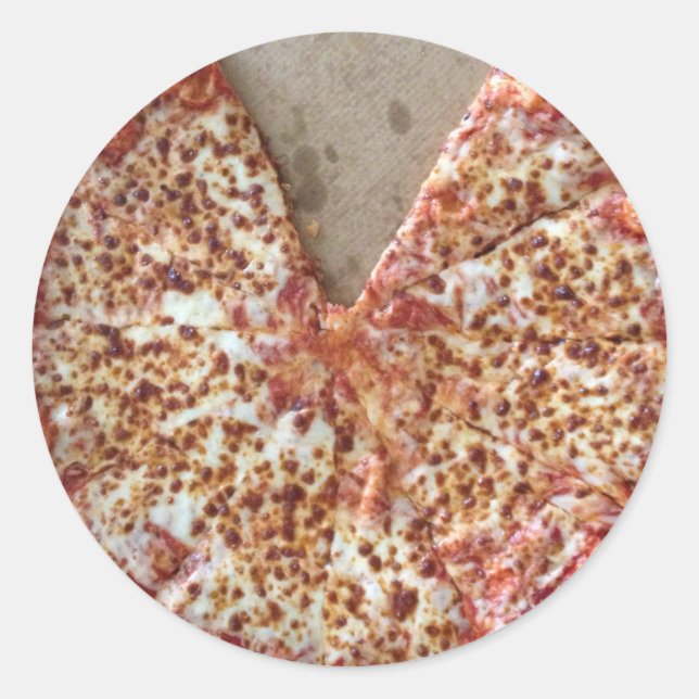 Käse-Pizza Runder Aufkleber (Vorderseite)