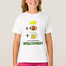 Käse plus Fußball plus Bier entspricht Wisconsin T-Shirt