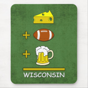 Käse plus Fußball plus Bier ist lustiges Wiscons Mousepad
