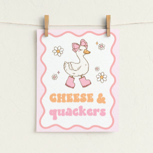 Käse & Quackers Verrückter Gänse-Tischschild Poster