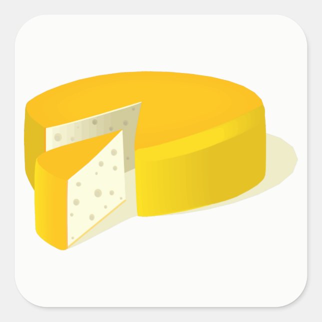 Käse Quadratischer Aufkleber (Vorderseite)