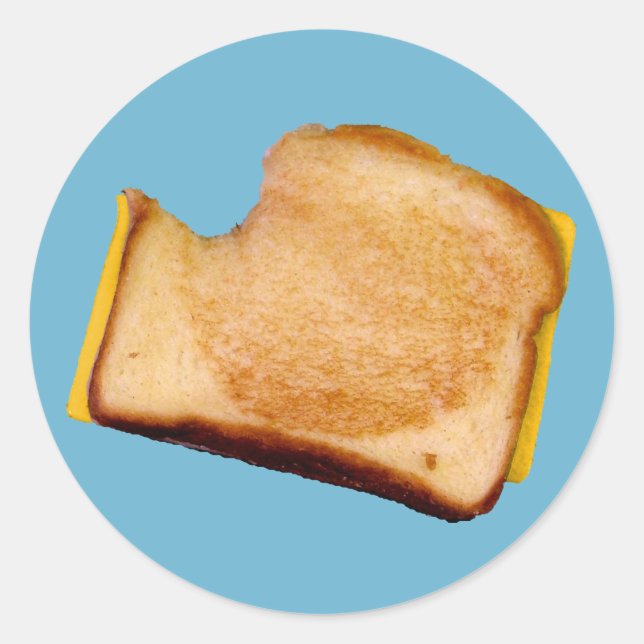 Käse-Sandwich Runder Aufkleber (Vorderseite)