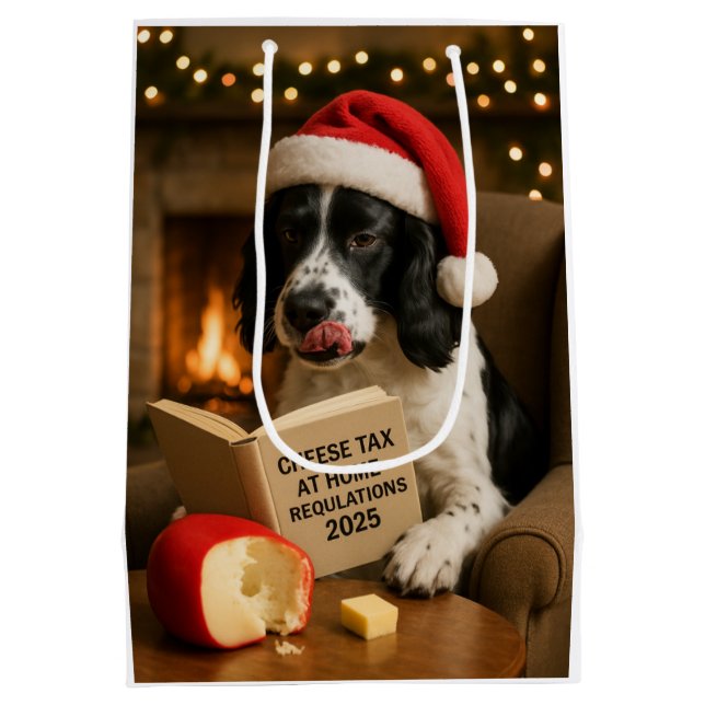 Käse Steuern Weihnachtsgeschenk Tasche - Springer  Mittlere Geschenktüte (Rückseite)