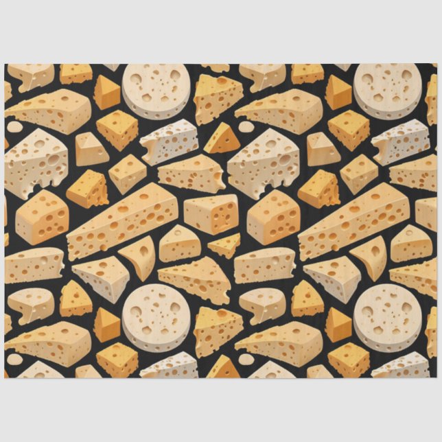 Käse Stücke Natürliche Löcher Muster Decoupage Seidenpapier (Vorderseite)