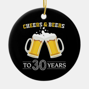 Käse und Bier bis 30 Jahre Keramik Ornament