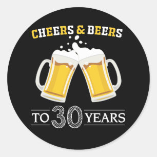Käse und Bier bis 30 Jahre Runder Aufkleber
