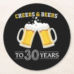 Käse und Bier bis 30 Jahre Runder Pappuntersetzer<br><div class="desc">Käse und Bier bis 30 Jahre Untersetzer</div>