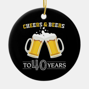 Käse und Bier bis 40 Jahre Keramik Ornament