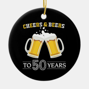 Käse und Bier bis 50 Jahre Keramik Ornament