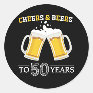 Käse und Bier bis 50 Jahre Runder Aufkleber